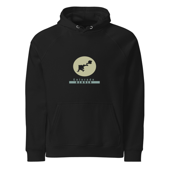 Denver Hoodie with Minimal Moon design (Schwarz)