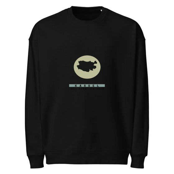 Kassel Sweatshirt mit Moon Coordinates-Design (Schwarz)