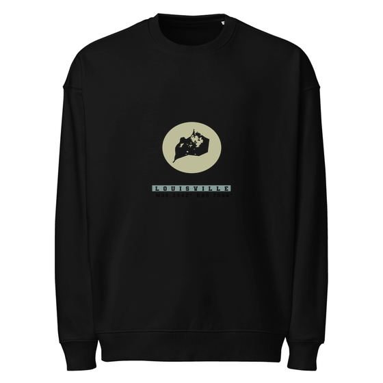 Louisville Sweatshirt with Moon Coordinates design (Schwarz)