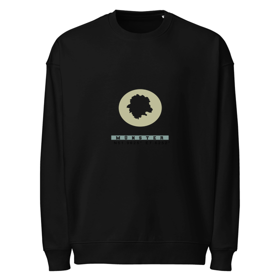 Münster Sweatshirt mit Moon Coordinates-Design (Schwarz)