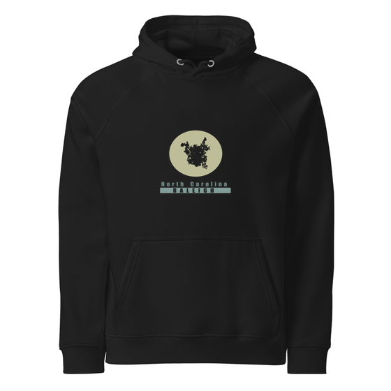 Raleigh Hoodie with Minimal Moon design (Schwarz)