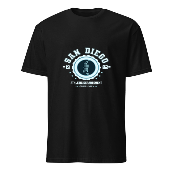 San Diego T-Shirt with Varsity Hero design (Schwarz)
