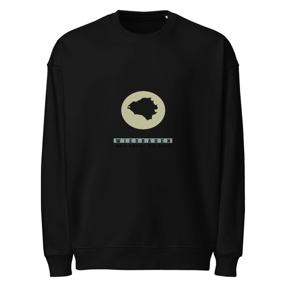 Wiesbaden Sweatshirt mit Moon Coordinates-Design (Schwarz)