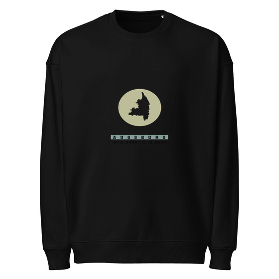Augsburg Sweatshirt mit Moon Coordinates-Design (Schwarz)