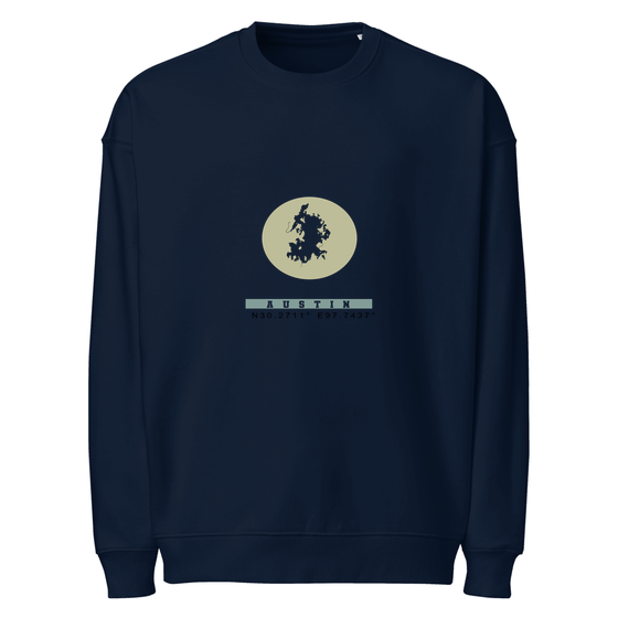 Austin Sweatshirt with Moon Coordinates design (French Navy) – Produktansicht