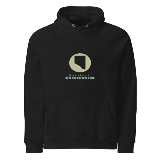 Baltimore Hoodie with Minimal Moon design (Black)