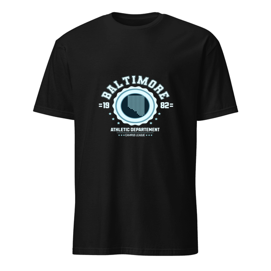 Baltimore T-Shirt with Varsity Hero design (Black)