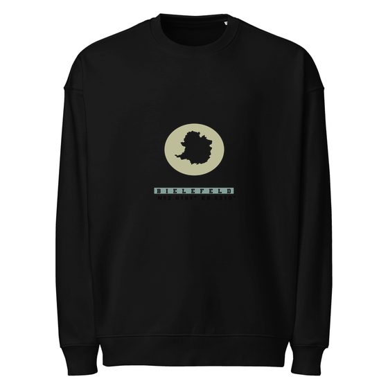 Bielefeld Sweatshirt mit Moon Coordinates-Design (Schwarz)