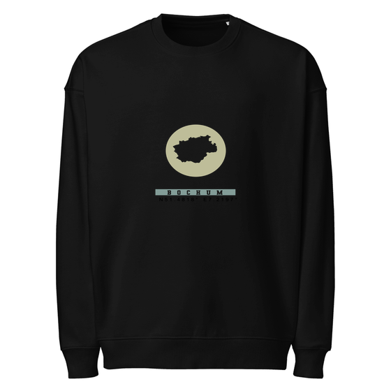 Bochum Sweatshirt mit Moon Coordinates-Design (Schwarz)