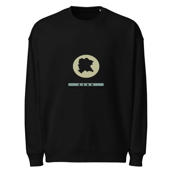 Bonn Sweatshirt mit Moon Coordinates-Design (Schwarz)