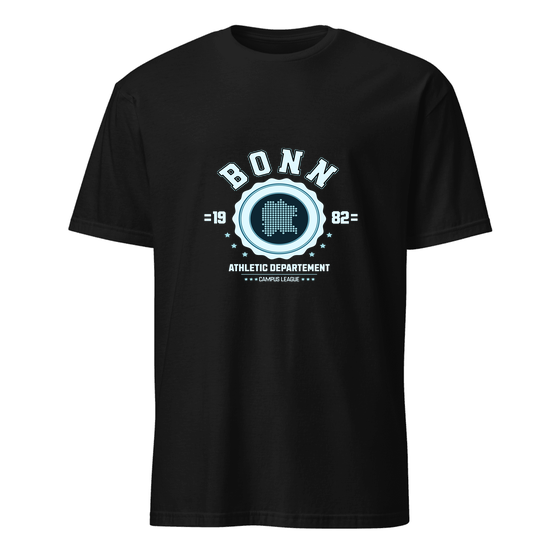 Bonn T-Shirt mit Varsity Hero-Design (Schwarz) – Produktansicht