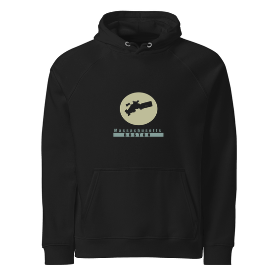 Boston Hoodie with Minimal Moon design (Black) – Produktansicht