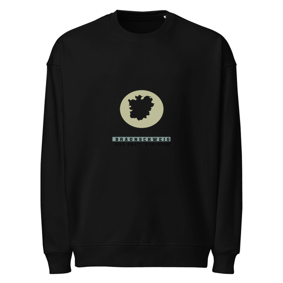 Braunschweig Sweatshirt mit Moon Coordinates-Design (Schwarz)