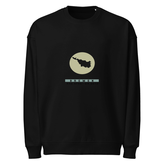 Bremen Sweatshirt mit Moon Coordinates-Design (Schwarz)