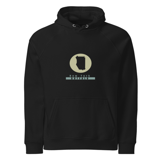 Buffalo Hoodie with Minimal Moon design (Black)