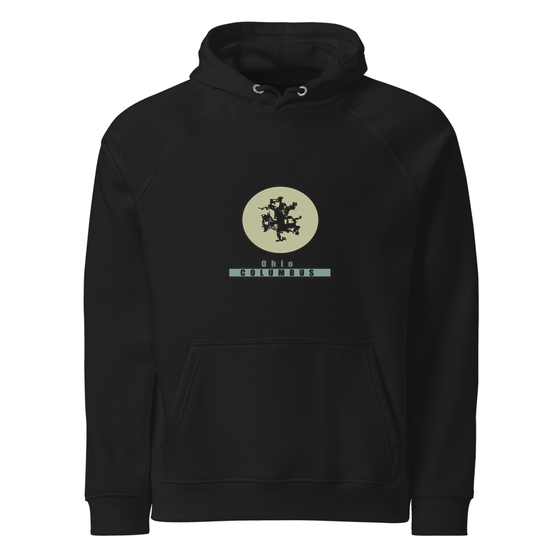Columbus Hoodie with Minimal Moon design (Black) – Produktansicht