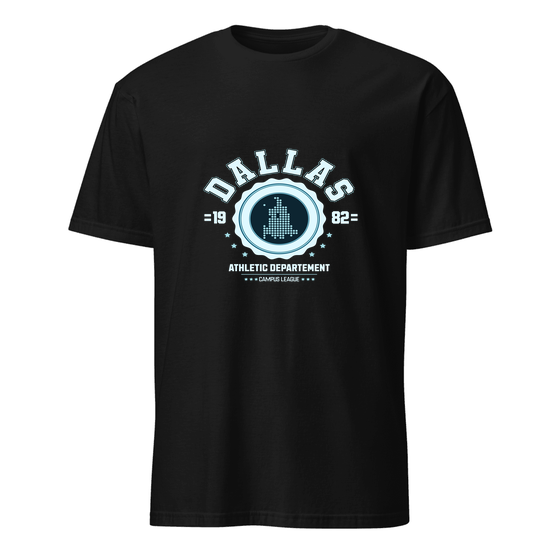 Dallas T-Shirt with Varsity Hero design (Black) – Produktansicht
