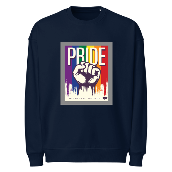 Detroit Sweatshirt with Pride design (French Navy) – Produktansicht
