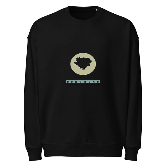 Dortmund Sweatshirt mit Moon Coordinates-Design (Schwarz)