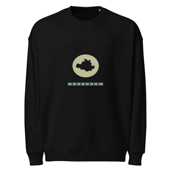 Dresden Sweatshirt mit Moon Coordinates-Design (Schwarz)