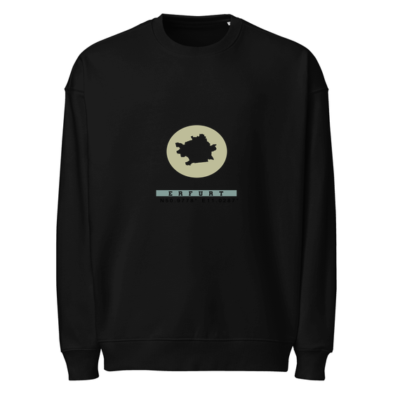 Erfurt Sweatshirt mit Moon Coordinates-Design (Schwarz)