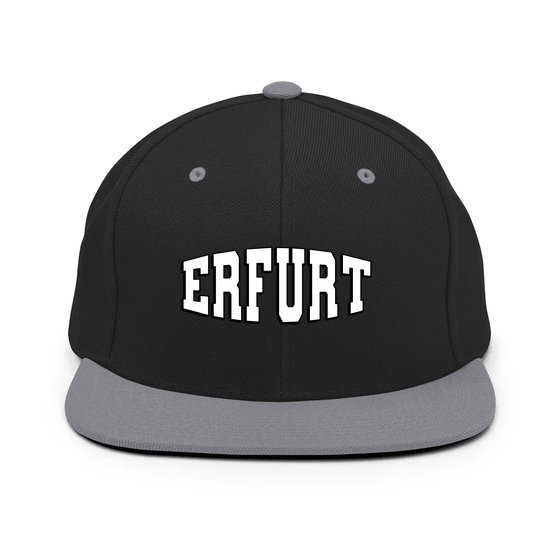 Erfurt Cap mit Varsity1-Design (Schwarz/ Silber)