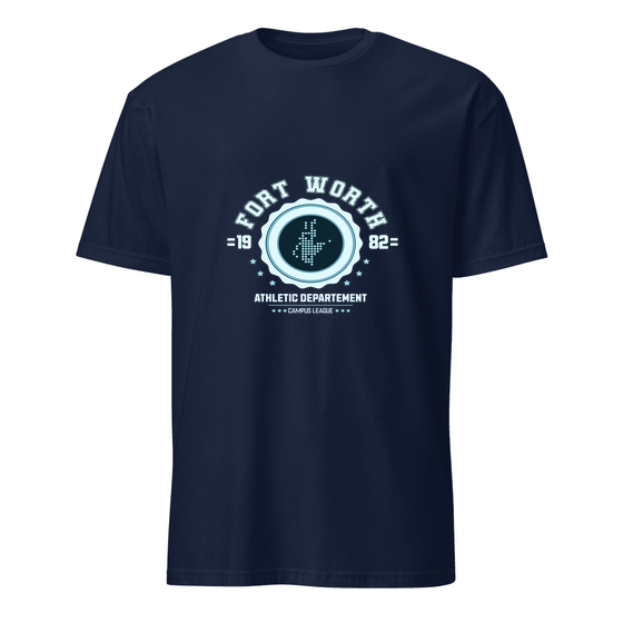 Fort Worth T-Shirt with Varsity Hero design (Navy) – Produktansicht