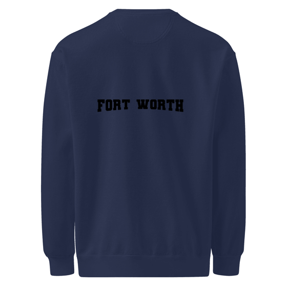 Fort Worth Sweatshirt with Varsity17 design (True Navy) – Produktansicht