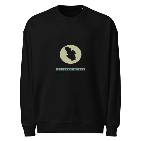 Gelsenkirchen Sweatshirt mit Moon Coordinates-Design (Schwarz)