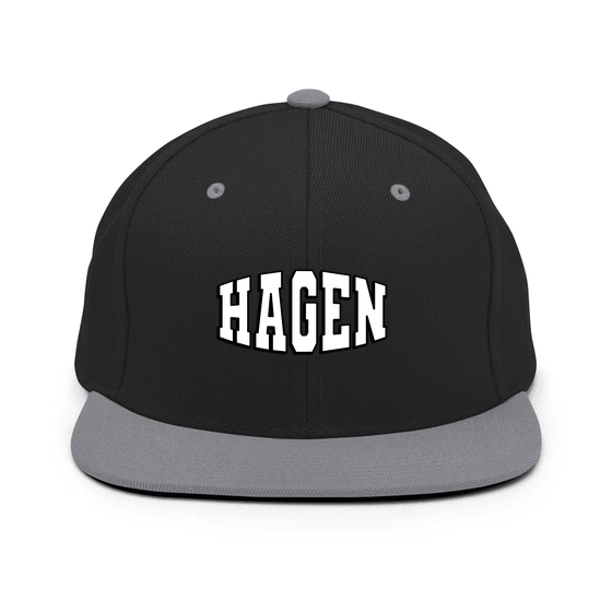 Hagen Cap mit Varsity1-Design (Schwarz/ Silber)