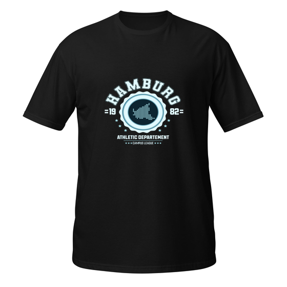 Hamburg Personalisierbares Hamburg T-Shirt – Varsity Hero Design – Schwarz – Schwarz