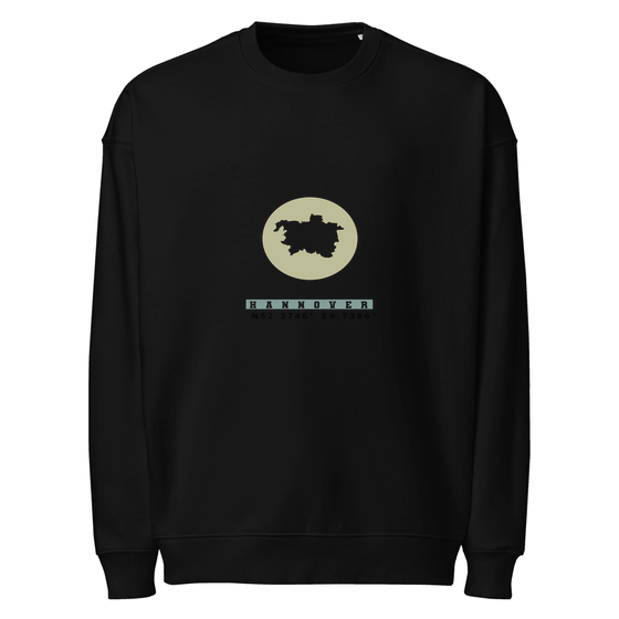 Hannover Sweatshirt mit Moon Coordinates-Design (Schwarz)