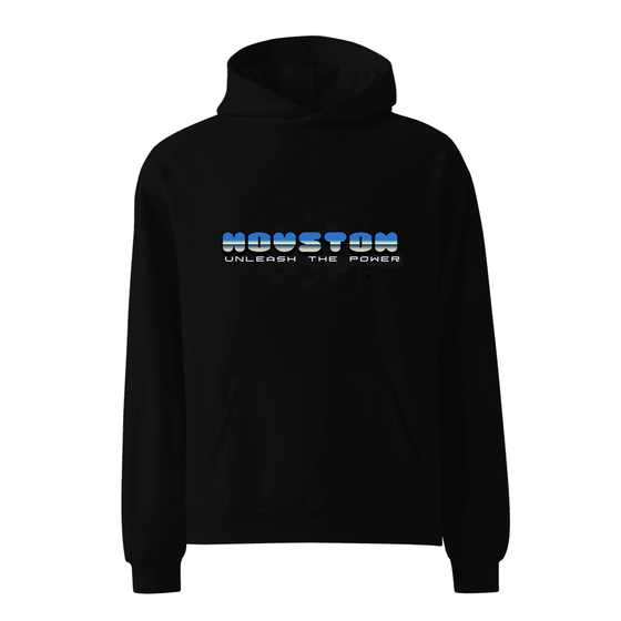 Houston Hoodie with Atom design (Black) – Produktansicht