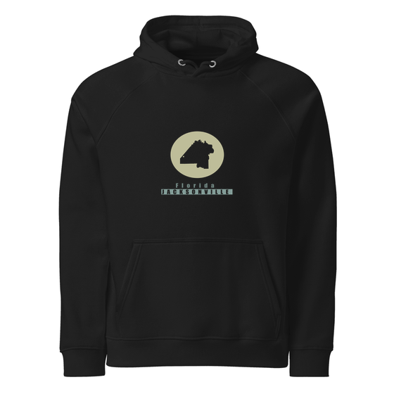 Jacksonville Hoodie with Minimal Moon design (Black)