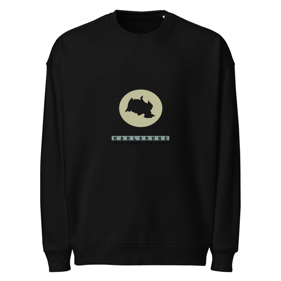 Karlsruhe Sweatshirt mit Moon Coordinates-Design (Schwarz)