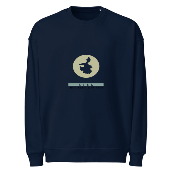 Kiel Sweatshirt mit Moon Coordinates-Design (Navy) – Produktansicht