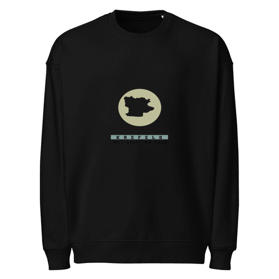 Krefeld Sweatshirt mit Moon Coordinates-Design (Schwarz)