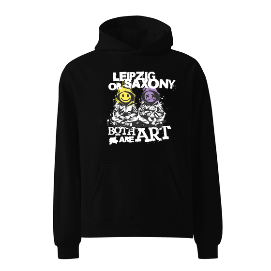 Leipzig Hoodie mit Art-Design (Schwarz)