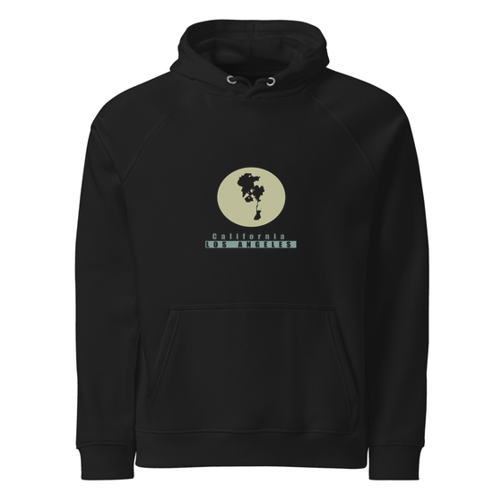 Los Angeles Hoodie with Minimal Moon design (Black) – Produktansicht