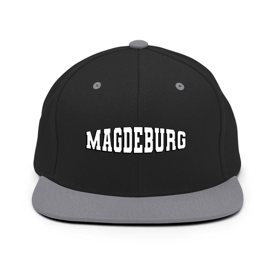 Magdeburg Cap mit Varsity1-Design (Schwarz/ Silber)