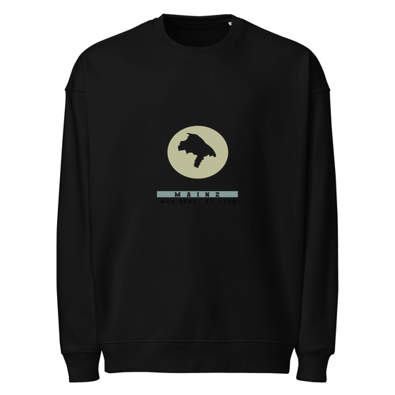 Mainz Sweatshirt mit Moon Coordinates-Design (Schwarz)