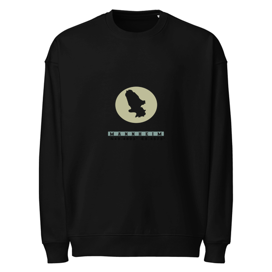 Mannheim Sweatshirt mit Moon Coordinates-Design (Schwarz)