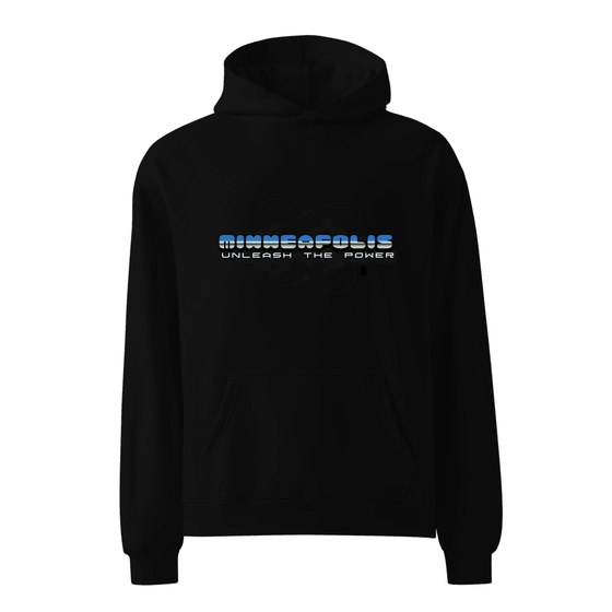 Minneapolis Hoodie with Atom design (Black) – Produktansicht