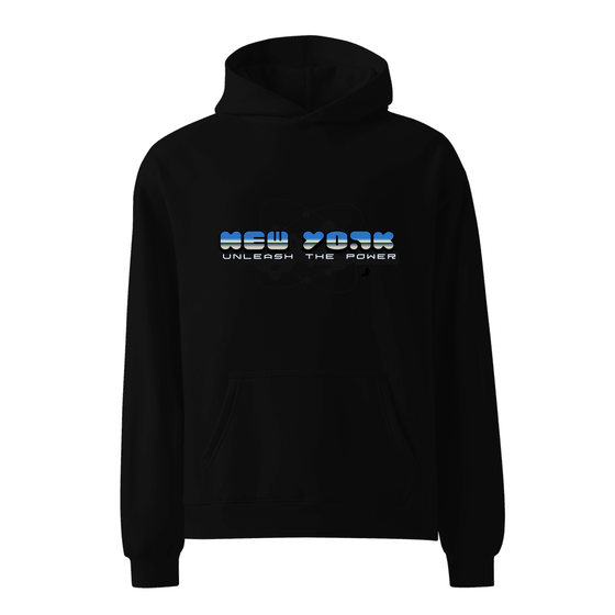 New York Hoodie with Atom design (Black) – Produktansicht