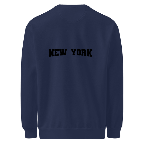 New York Sweatshirt with Varsity17 design (True Navy) – Produktansicht
