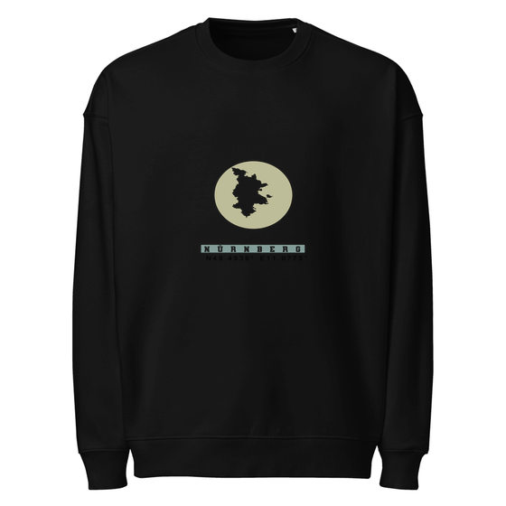 Nürnberg Sweatshirt mit Moon Coordinates-Design (Schwarz)