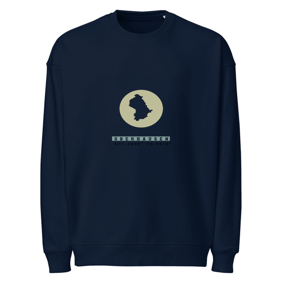 Oberhausen Sweatshirt mit Moon Coordinates-Design (Navy) – Produktansicht