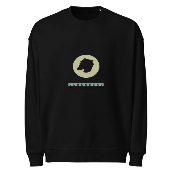 Oldenburg Sweatshirt mit Moon Coordinates-Design (Schwarz)