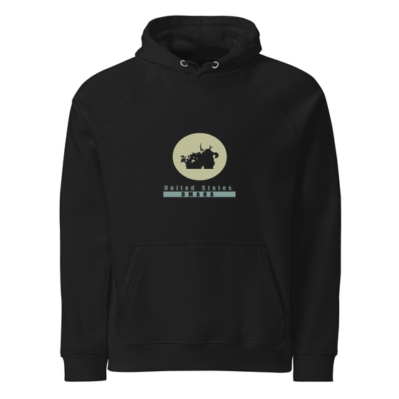 Omaha Hoodie with Minimal Moon design (Black)
