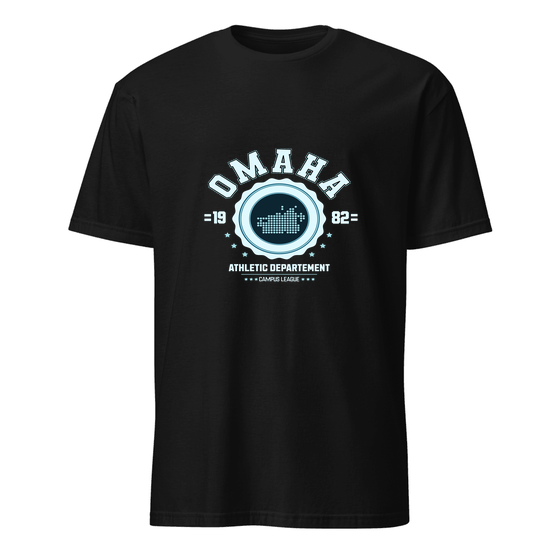 Omaha T-Shirt with Varsity Hero design (Black)